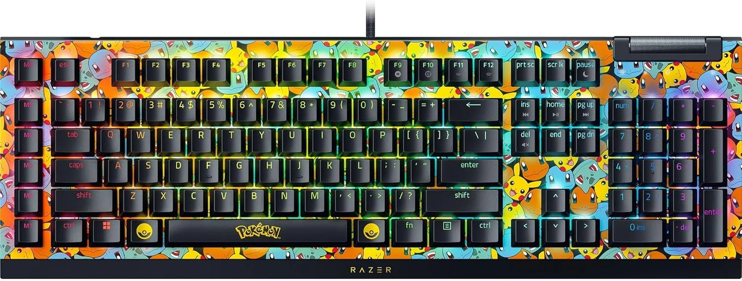 Teclado Gamer Razer BlackWidow V4 X Mechanical Pokémon Edition