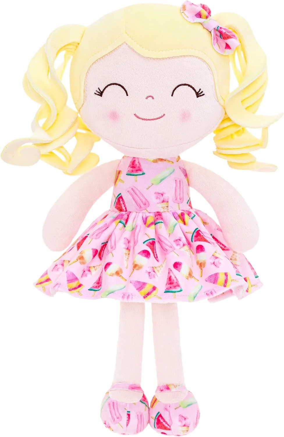 Muñeca Gloveleya Soft Rag Doll cabello rubio rizado helado 30 cm
