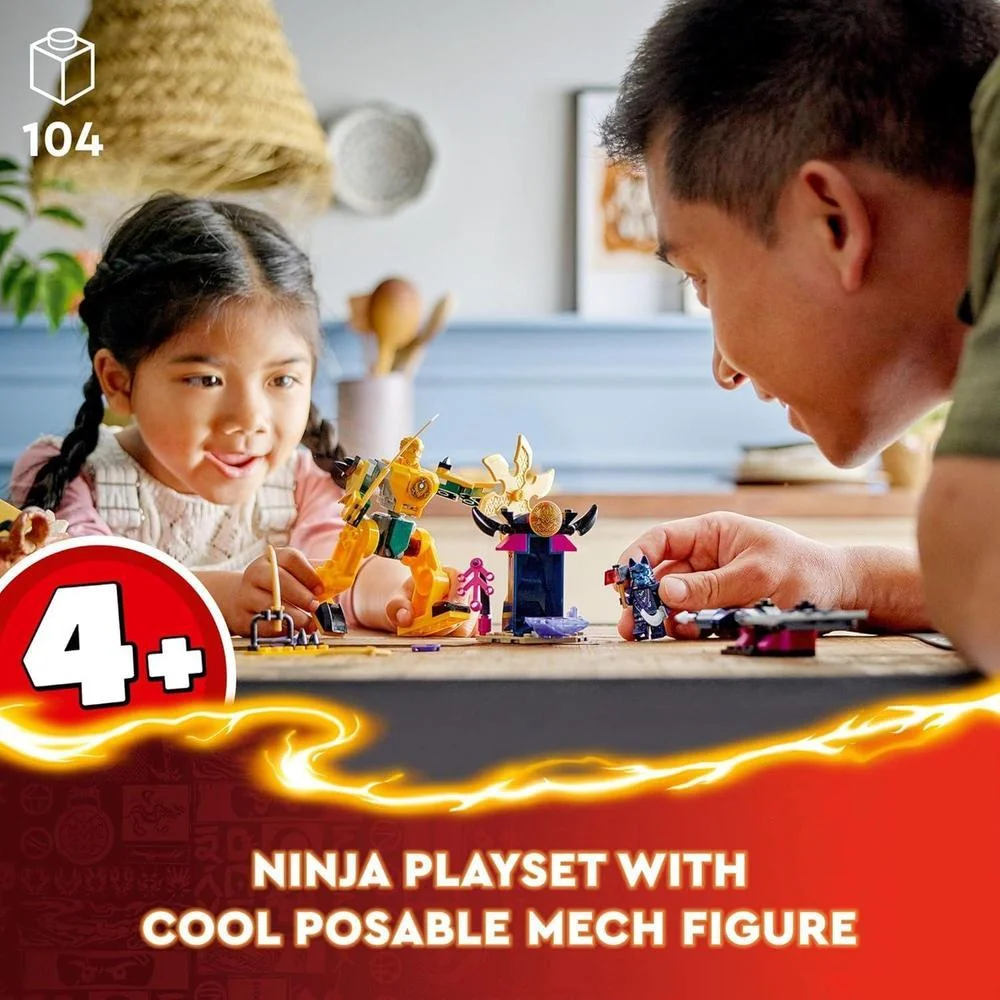 LEGO Ninjago Arin's Battle Mech con minifigura Arin Ninja y espada katana, juguete para niños y niñas de 4 años en adelante