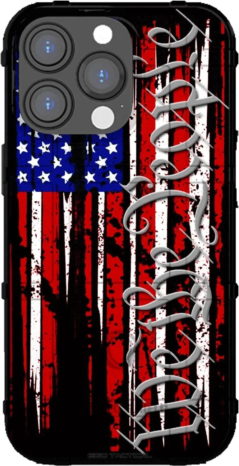 Funda para iPhone 16 Pro EGO Tactical Rugged Shield bandera USA