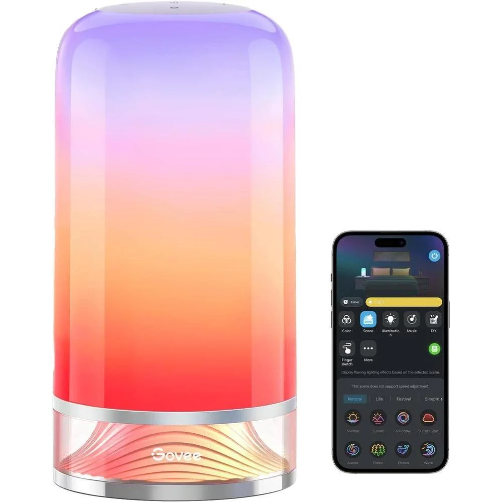 Lámpara de mesa inteligente Govee RGBIC, compatible con SmartThings, Alexa, con 64 modos de escena, para dormitorio y sala