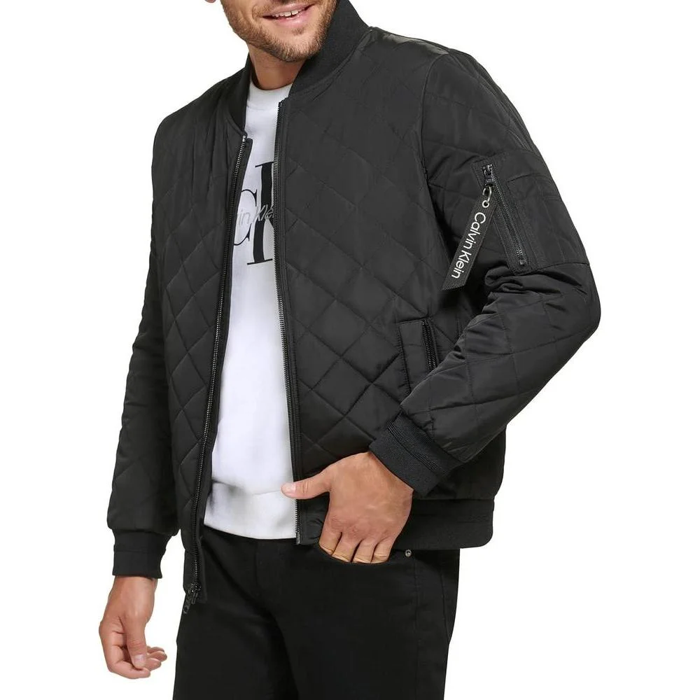 Chamarra de aviador Calvin Klein para hombre con detalle de cremallera acolchada, ideal para clima de transición