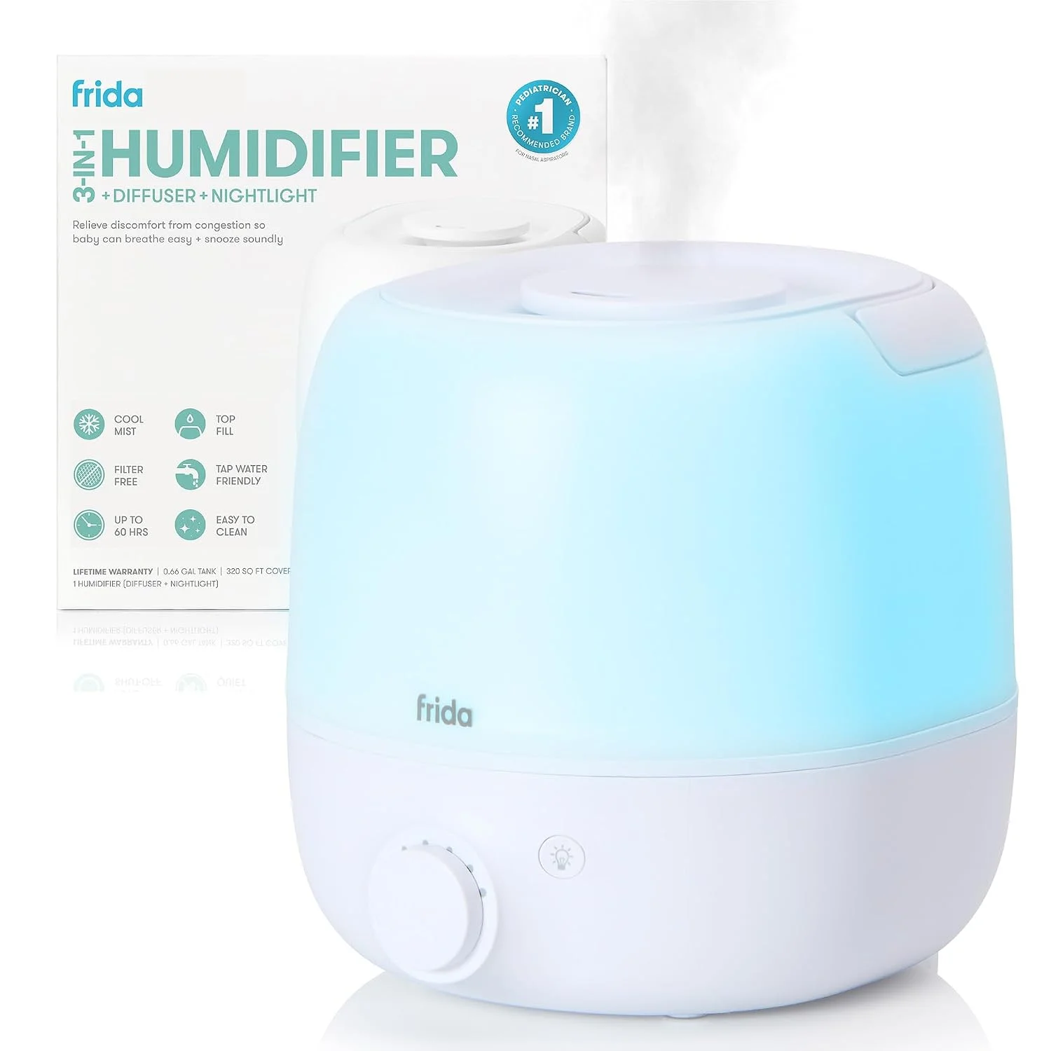 Frida Baby Humidificador 3 en 1 de Vapor Frío y Difusor para Habitaciones Grandes