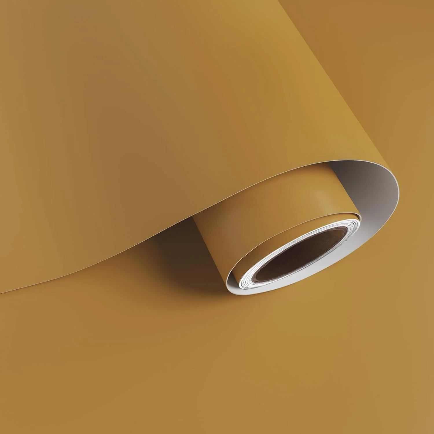 Papel mural autoadhesivo VaryPaper 15.7" x 315" amarillo mostaza mate