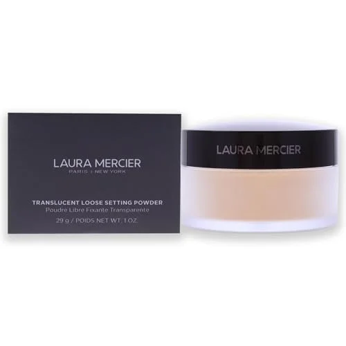 Laura Mercier Translucent Loose Setting Powder - Blurring + Finishing Powder with 24HR Matte Finish - Long-Wear Shine Control Face Makeup for Mature, Sensitive & Oily Skin Types (1 oz)