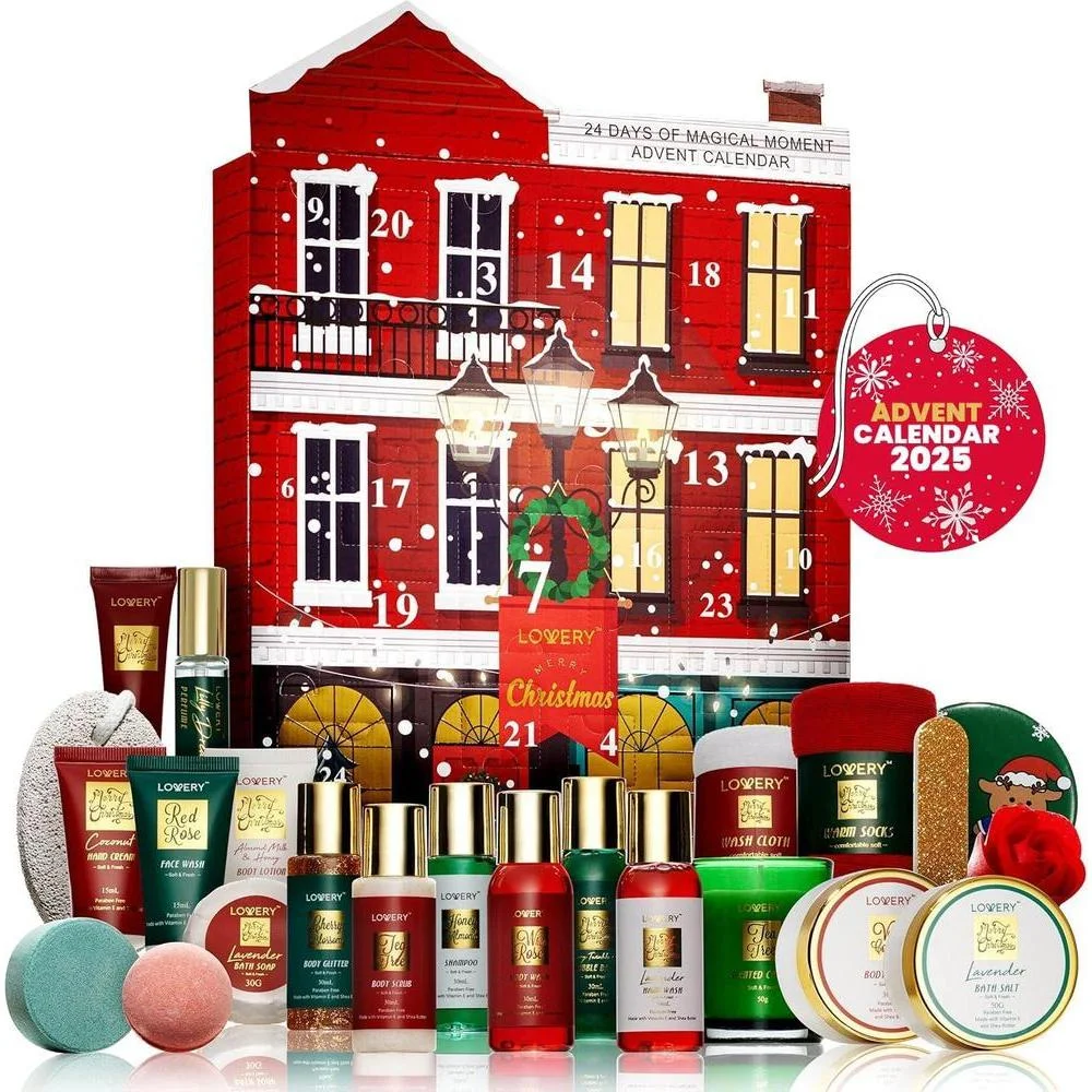 Advent Calendar for Adults - Advent Beauty Calendar 2025 Spa Christmas Advent Calendars for Teen Girls – Limited Edition Bath & Body Gift Set – Makeup & Skincare Countdown Calendar