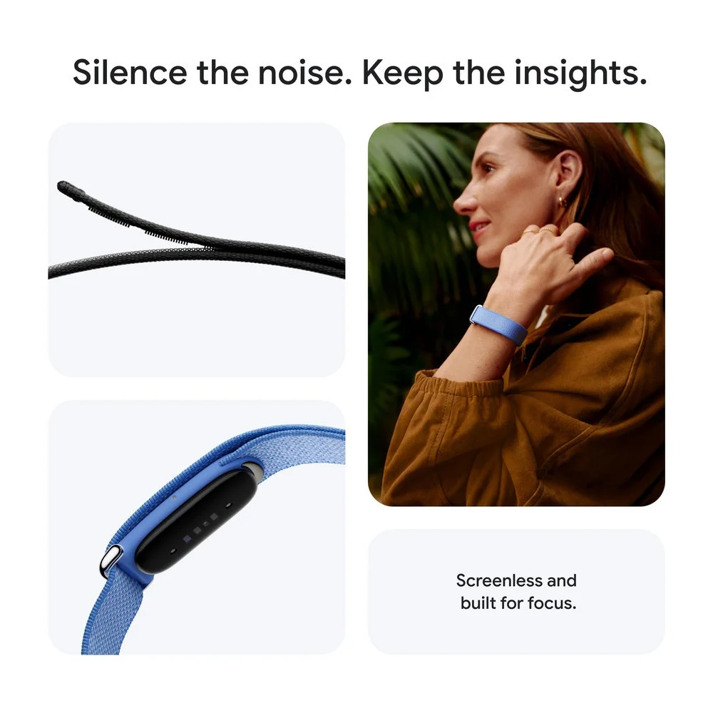 Google Fitbit Air, rastreador de actividad sin pantalla, con seguimiento fitness, ritmo cardíaco y sueño. Coaching IA personalizado