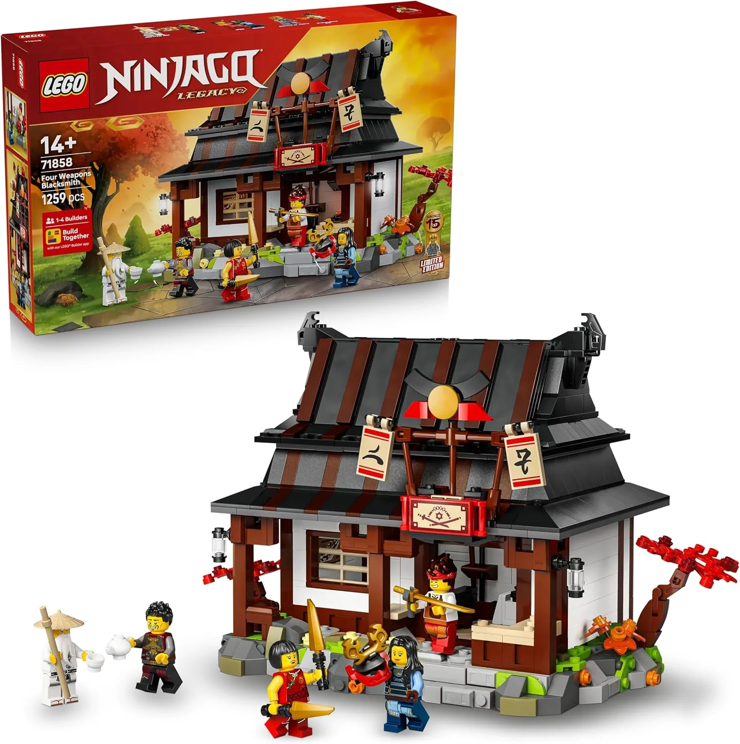 Lego 71858 Ninjago Blacksmith's 15th Anniversary Model Toy Birthday Present Blocks Boys Girls Children 14 15 16 Middle School Student Competition Robot Game