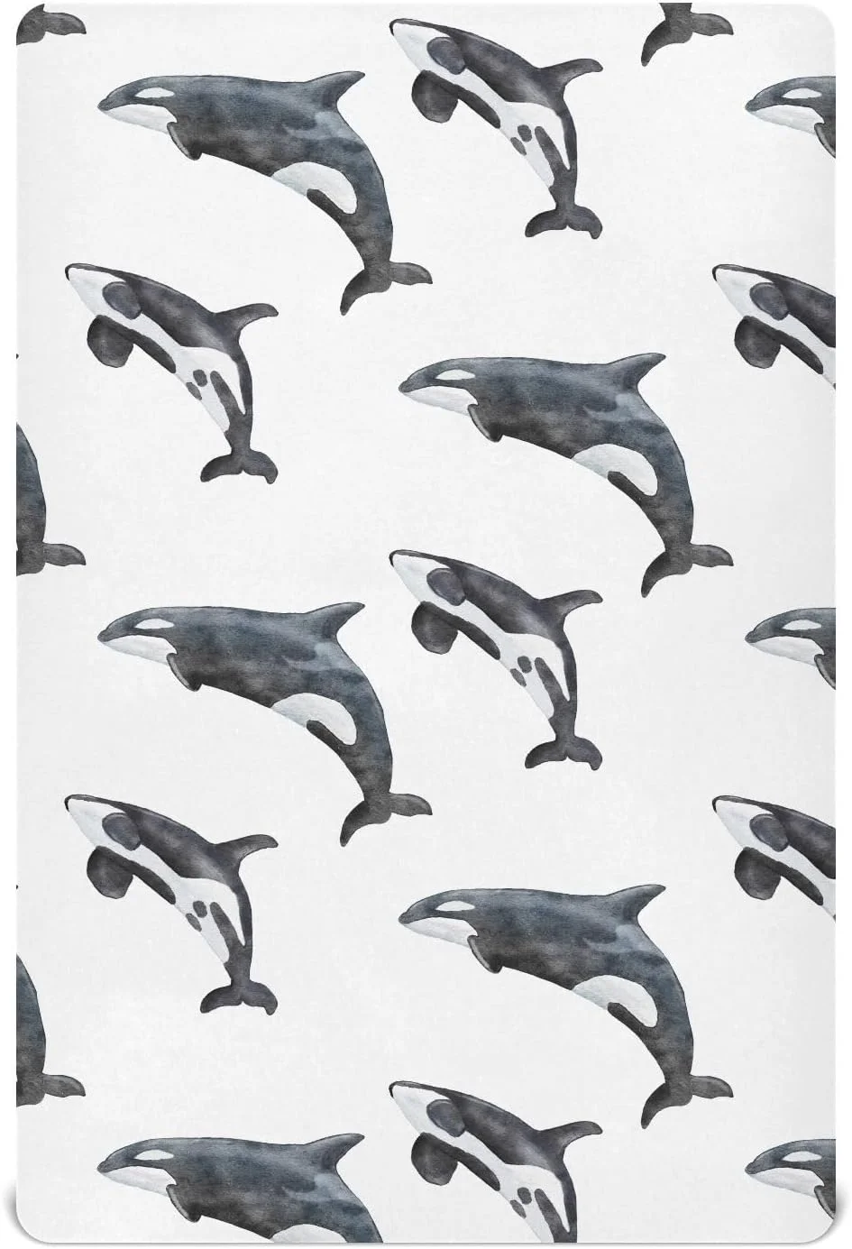 Crib Sheets for Boys Girl Orca Killer Whale Breathable Mini Crib Mattress Sheets Fitted,Toddler Baby Sheets for Crib Mattress 39 * 27 * 5In