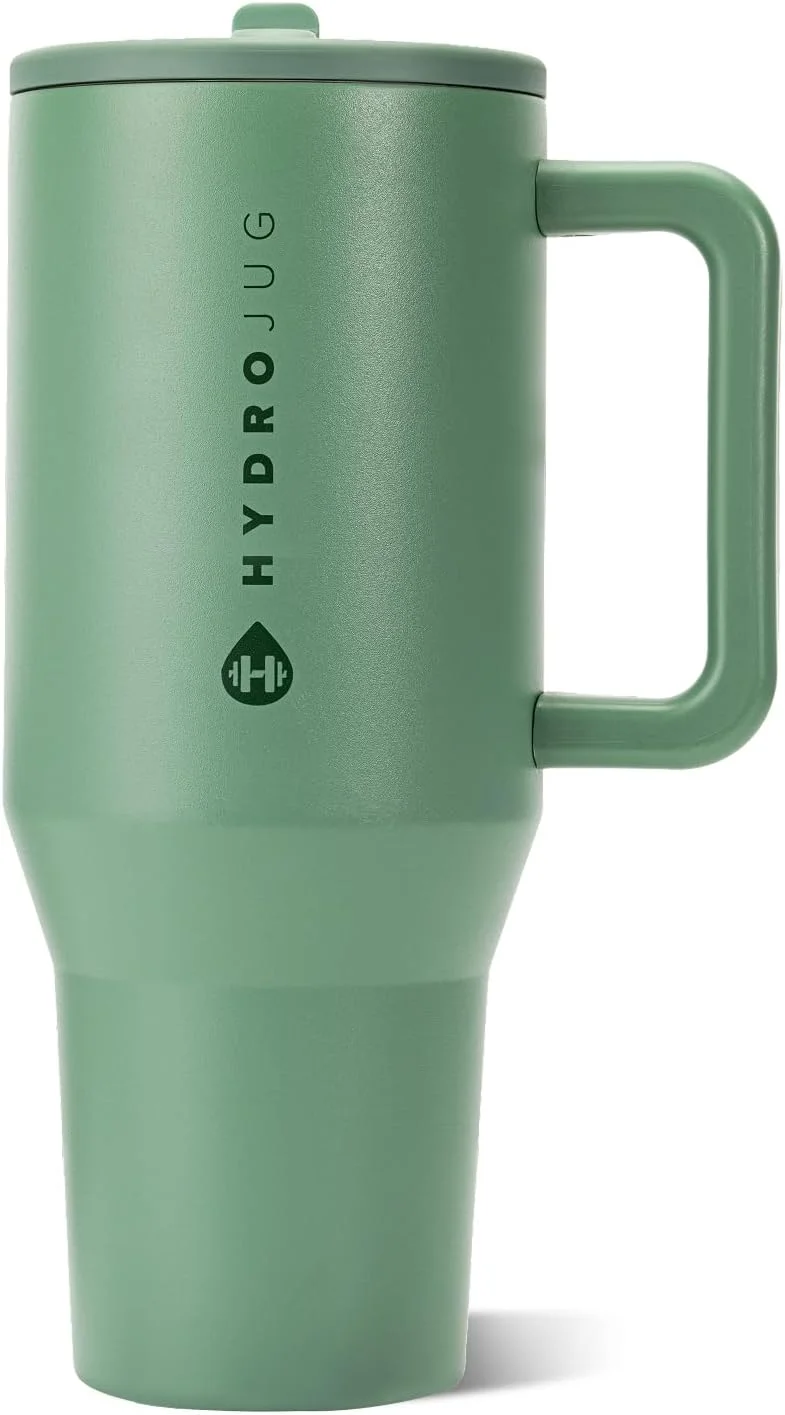 Vaso Tumbler HydroJug Traveler 40oz con Asa y Popote Sage