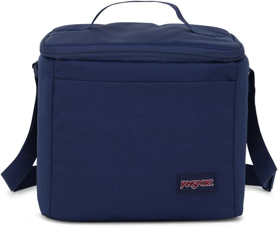 JanSport Super Snack – Insulated Lunch Bag with BPA-Free Liner, Zipper Top Opening, and Adjustable Shoulder Strap, Navy