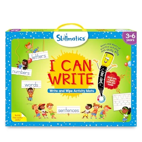 Cuaderno de actividades reutilizable I Can Write Skillmatics para preescolar