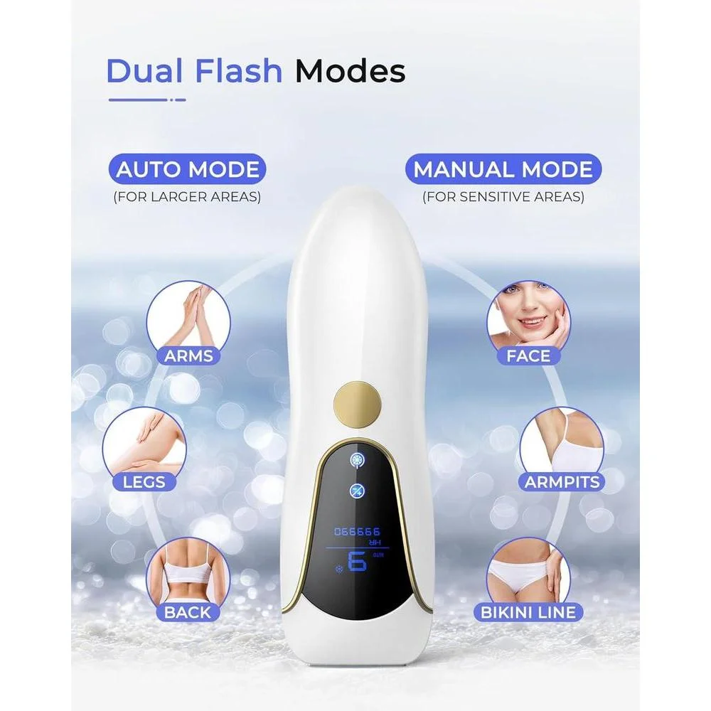 Depilación Láser IPL Finquin Air 15 Para Resultados Duraderos Desde Casa Con 3 Modos Y Enfriamiento Por Hielo