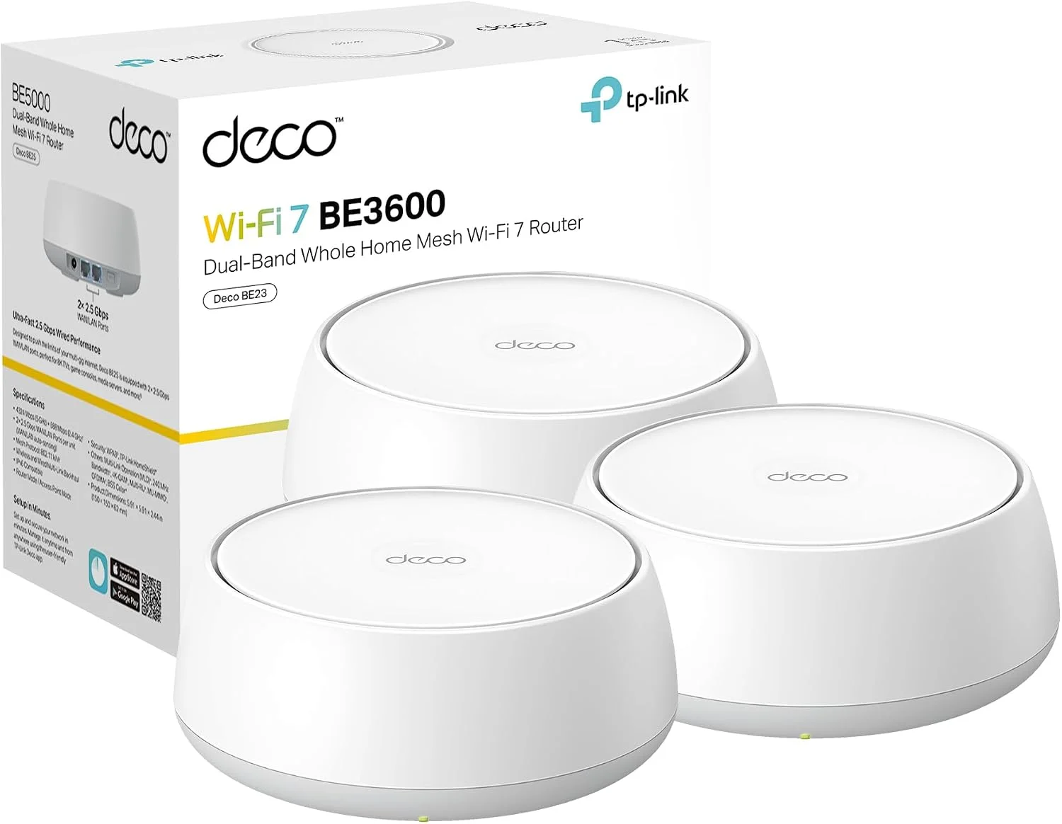 Router TP-Link Deco 7 BE23 WiFi 7 BE3600 Mesh 3-Pack