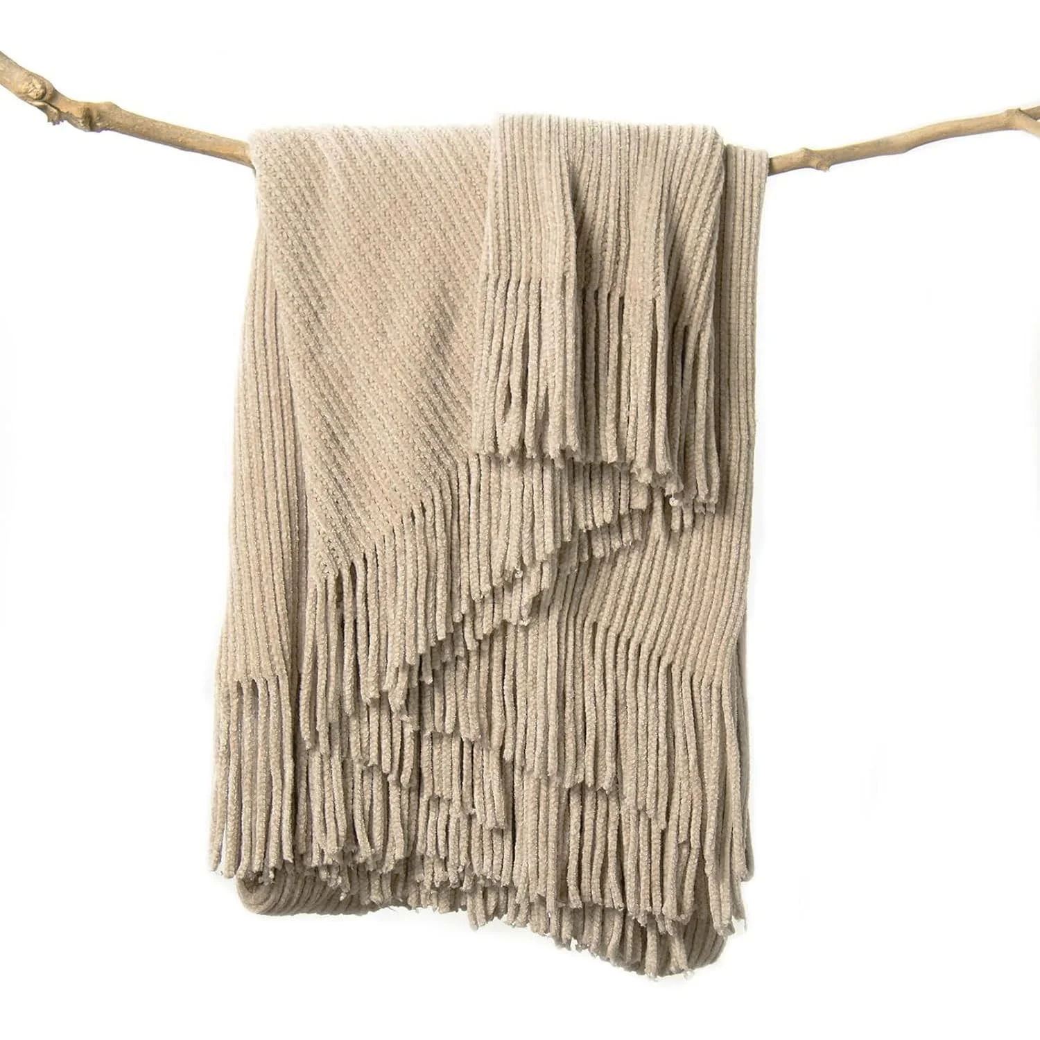 Manta Lifein Chenille Tejida Beige 50 x 60 pulgadas