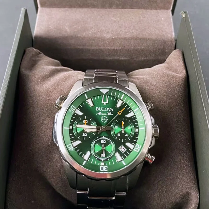 Bulova Marine Star 96B396 Cronógrafo - Esfera Verde 43mm