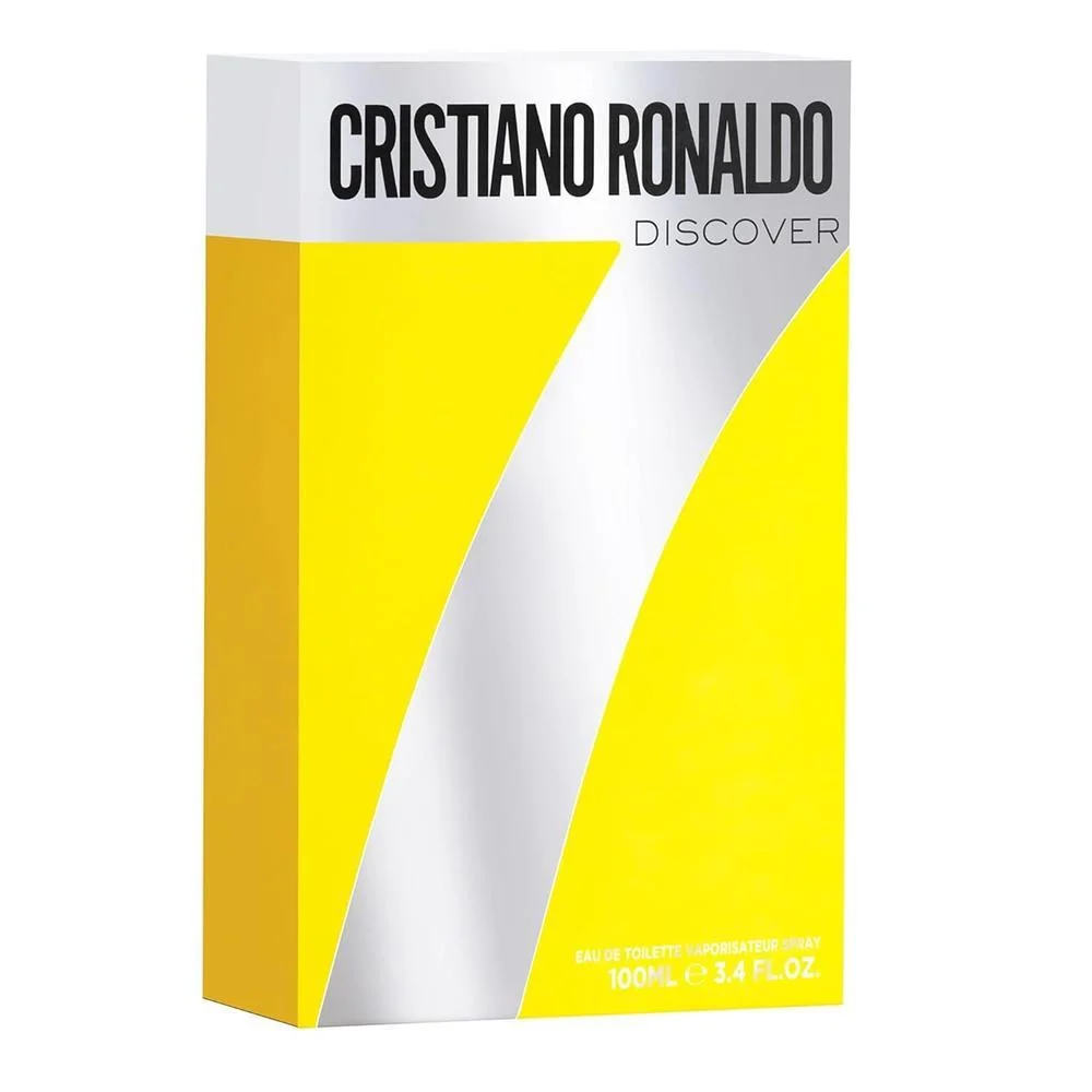 Cristiano Ronaldo CR7 Discover Eau de Toilette para Hombre, Colonia de Larga Duración con Esencia de Naranja y Pachulí