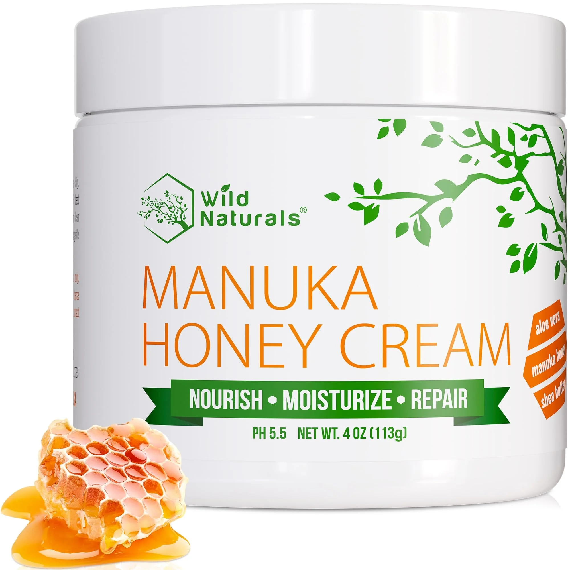 Crema Hidratante Wild Naturals Manuka Honey para Piel Seca y Sensible