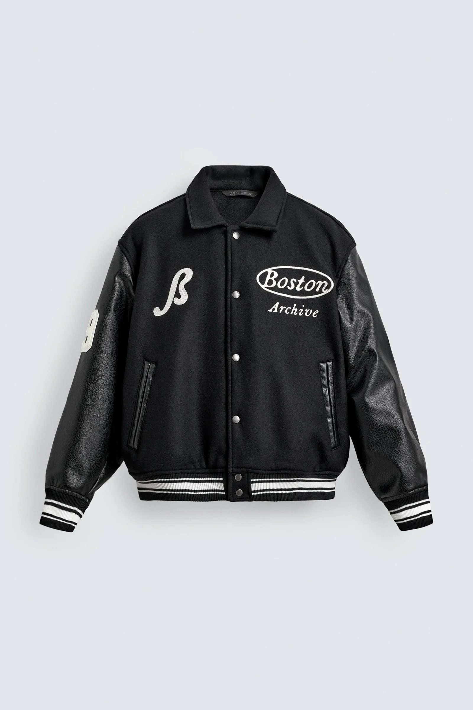 Cazadora Bomber Combinado Bordados Zara