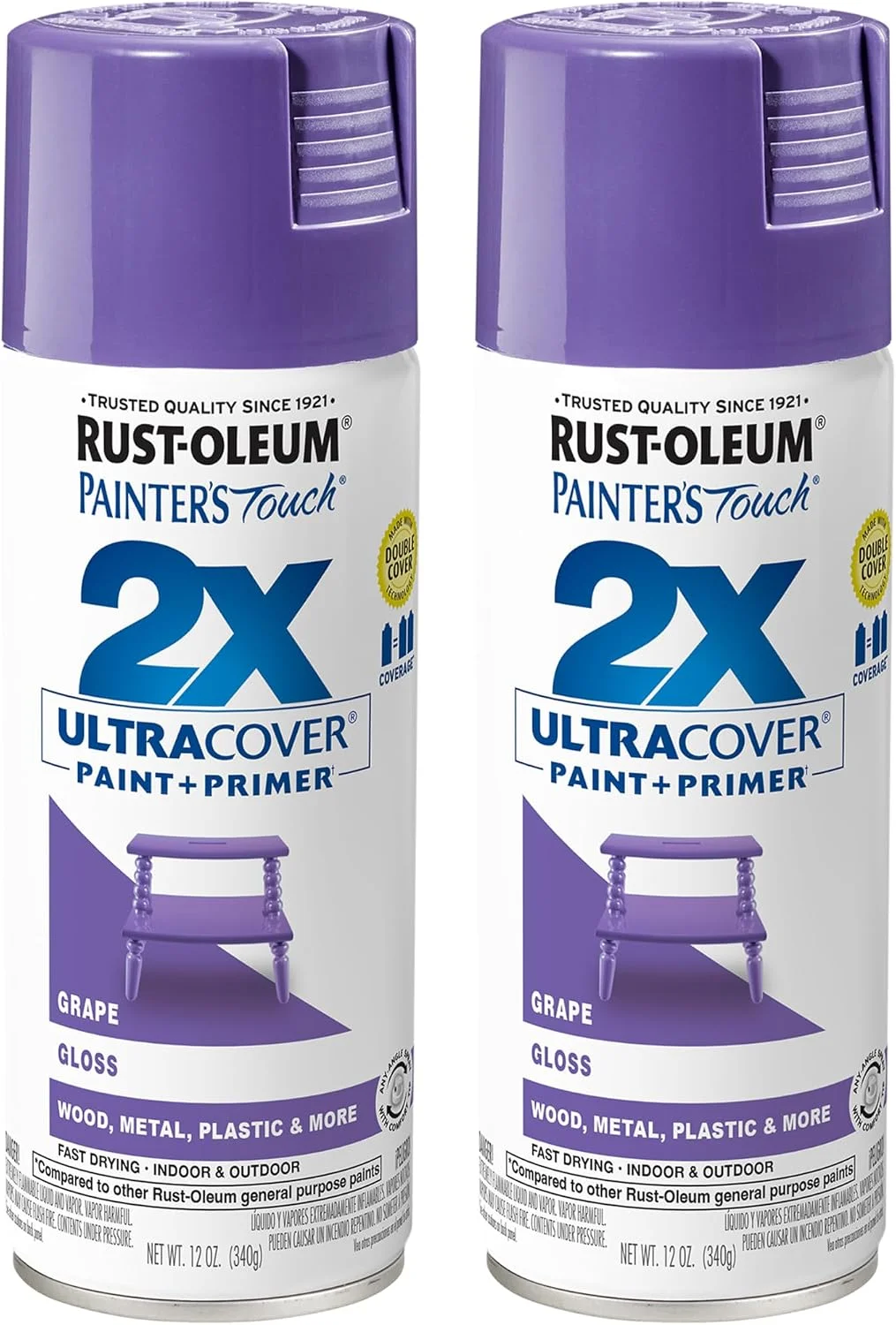 Pintura en spray Rust-Oleum Painter's Touch 2X Ultra Cover acabado brillo color uva
