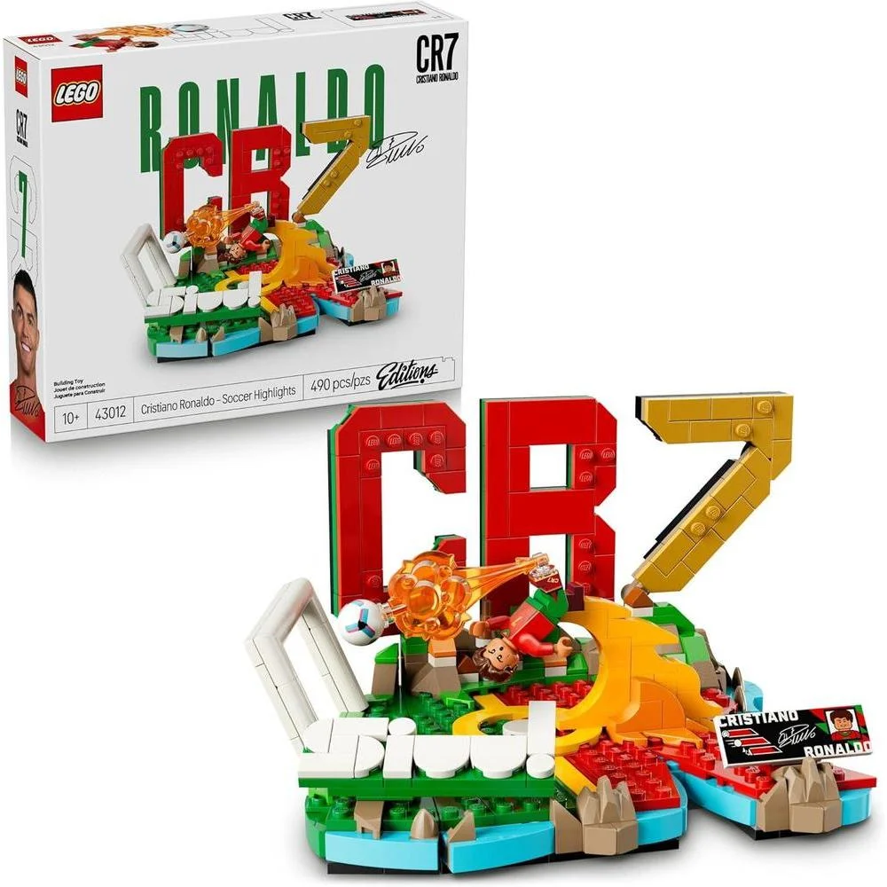 LEGO Editions Cristiano Ronaldo – Soccer Highlights - Building Set for Boys & Girls, Ages 10+ - Collectible Soccer Gift with Plaque - Kids Bedroom or Shelf Decor - 43012