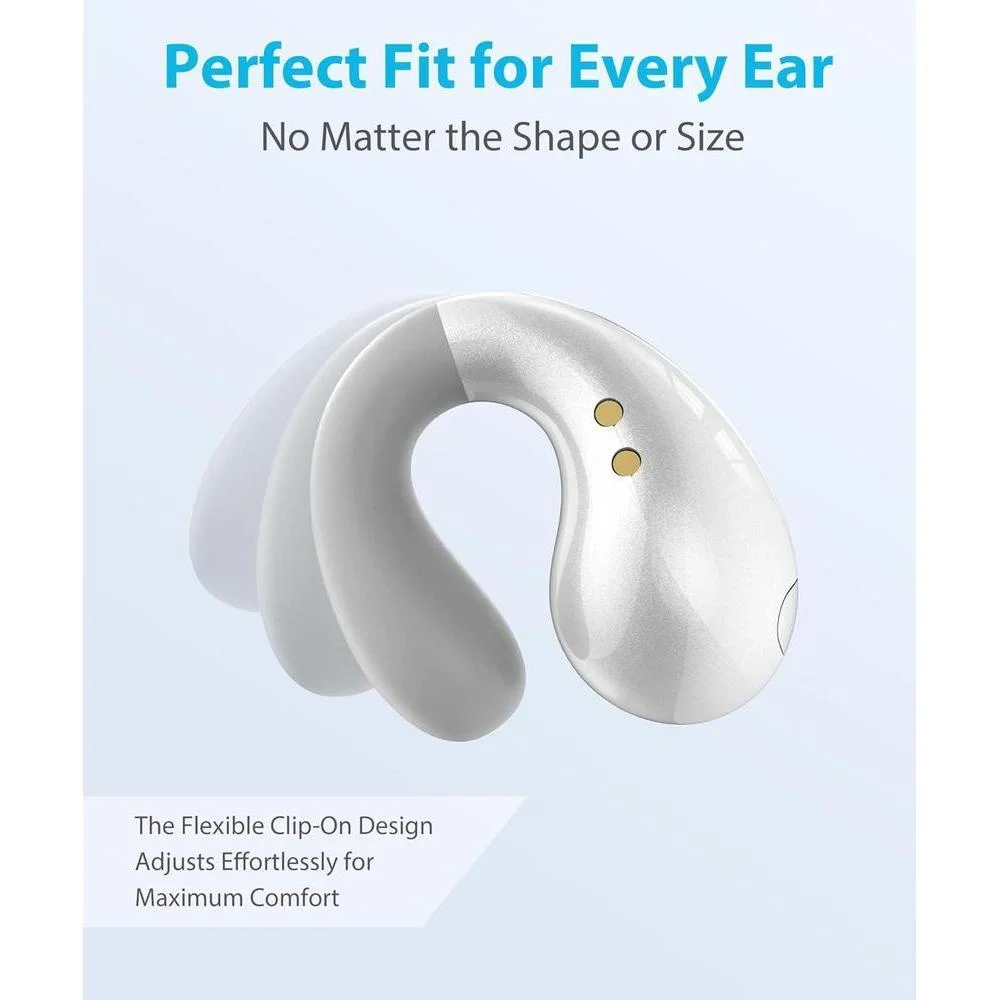 Auriculares ergonómicos ultra abiertos con diseño impermeable, conducción ósea y Bluetooth 5.3 para deportes