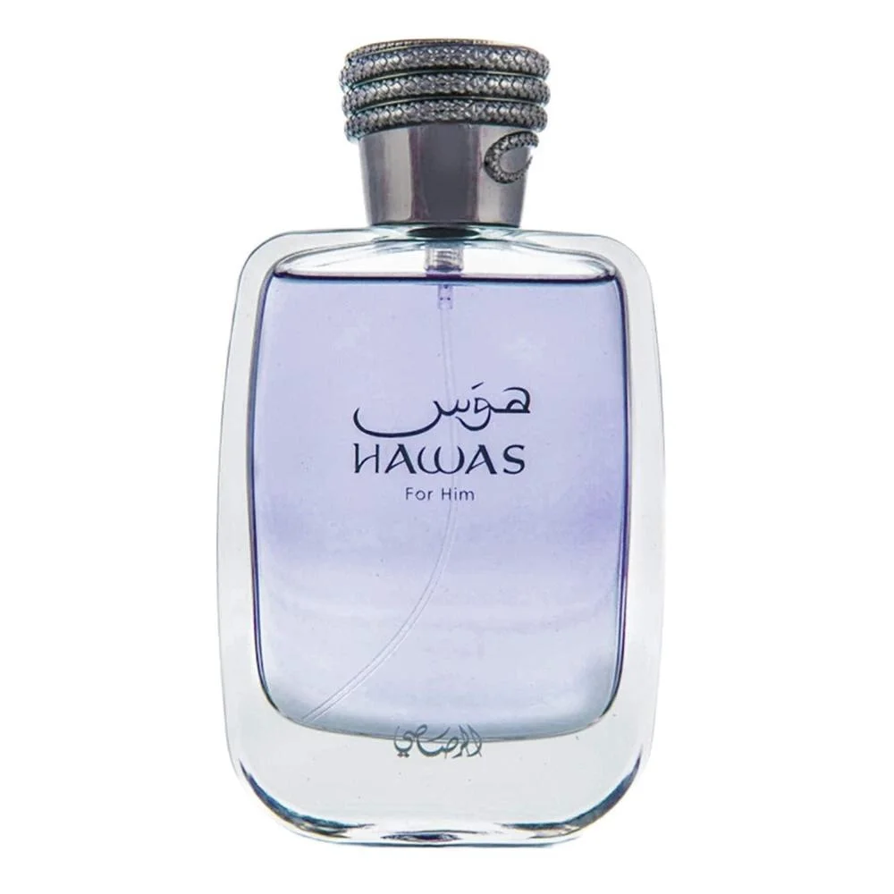 RASASI Hawas Ice para Hombre Eau de Parfum, Fragancia Árabe Premium de Manzana Congelada, Bergamota, y Limón