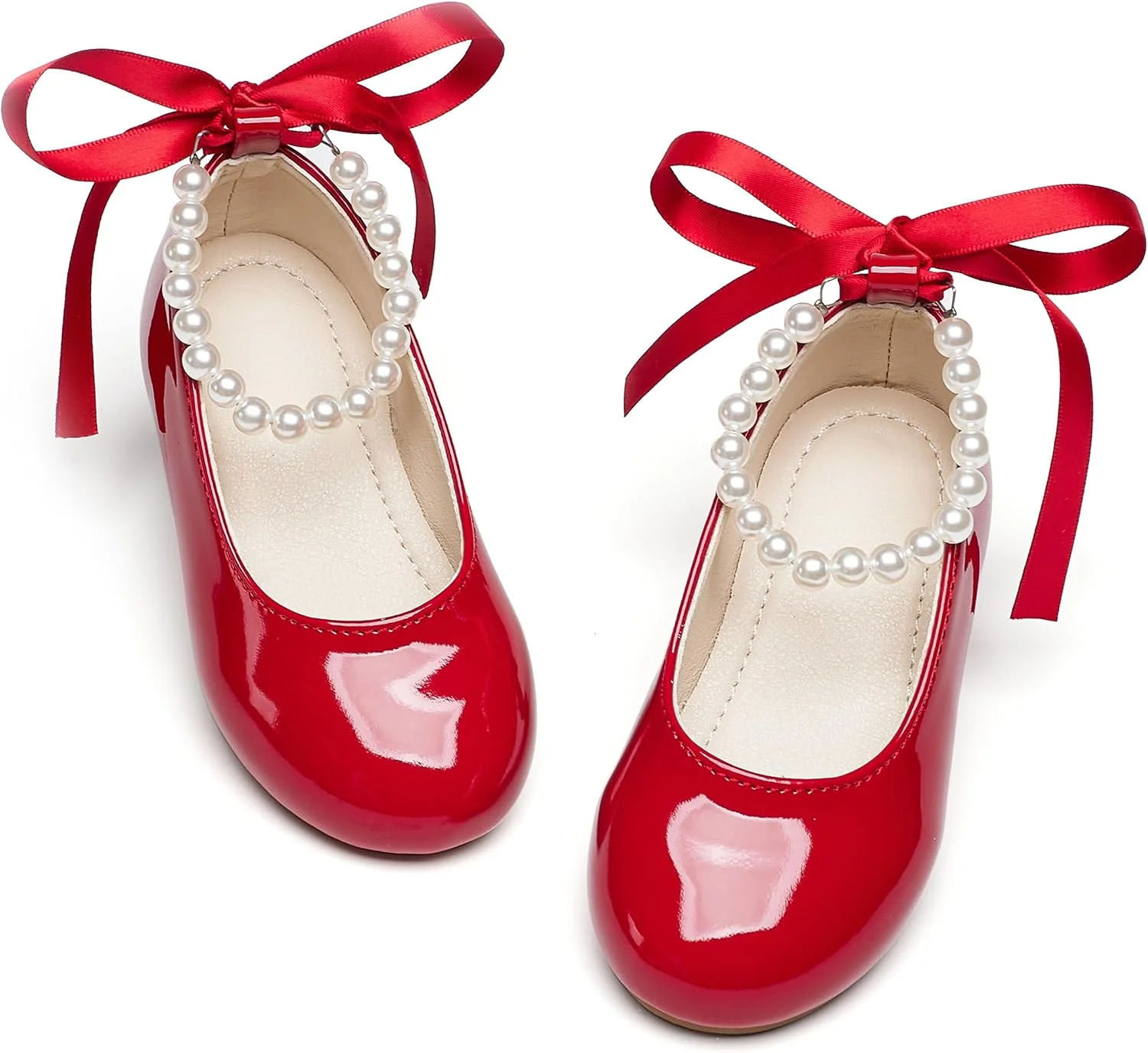 Zapatos de ballet Phiramin para niña con correa de perla