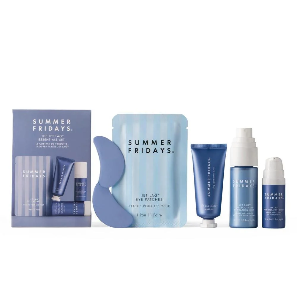 Set Jet Lag Essentials Summer Fridays con Máscara, Parches para Ojos, Sérum e Hidratante