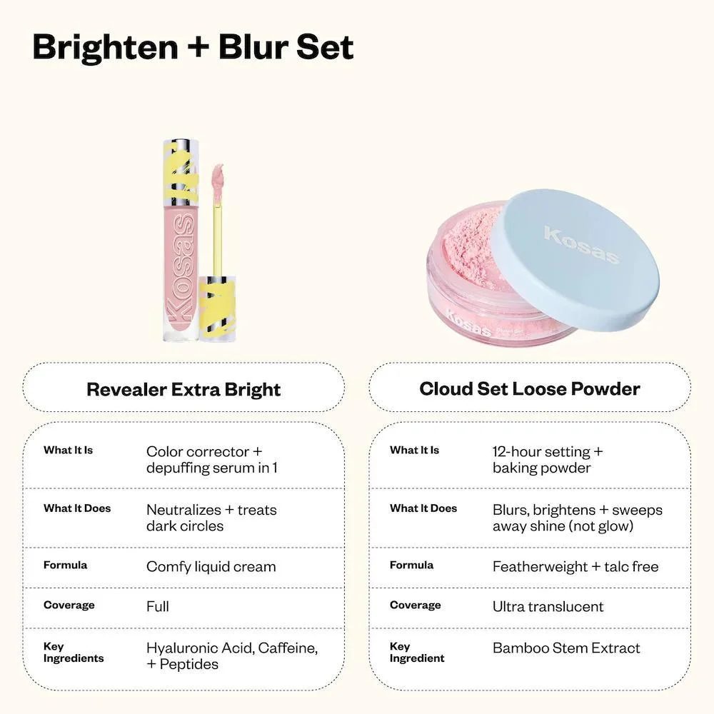 Brighten & Blur Set - Color Corrector + Loose Setting Powder Face Set