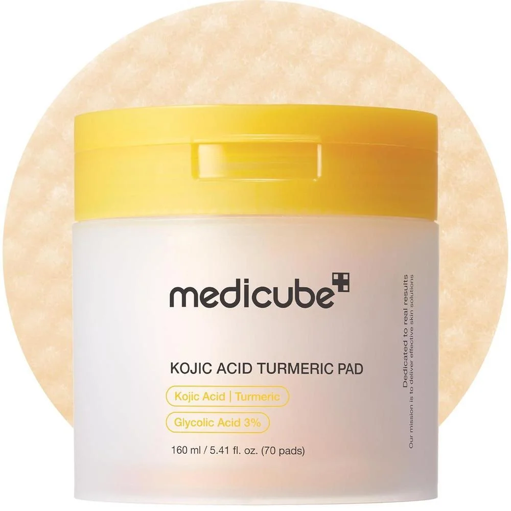 medicube Toner Pads Kojic Acid Turmeric Clarifying Toner Pad for Troubled Skin & Use After Spot Care, Soothing with Kojic Acid, Turmeric, Niacinamide, Glycolic Acid, Korean Skin Care, 70 Pads (1 Pack) - Red Succinic Acid Pads / 70 Count (Pack of 1)