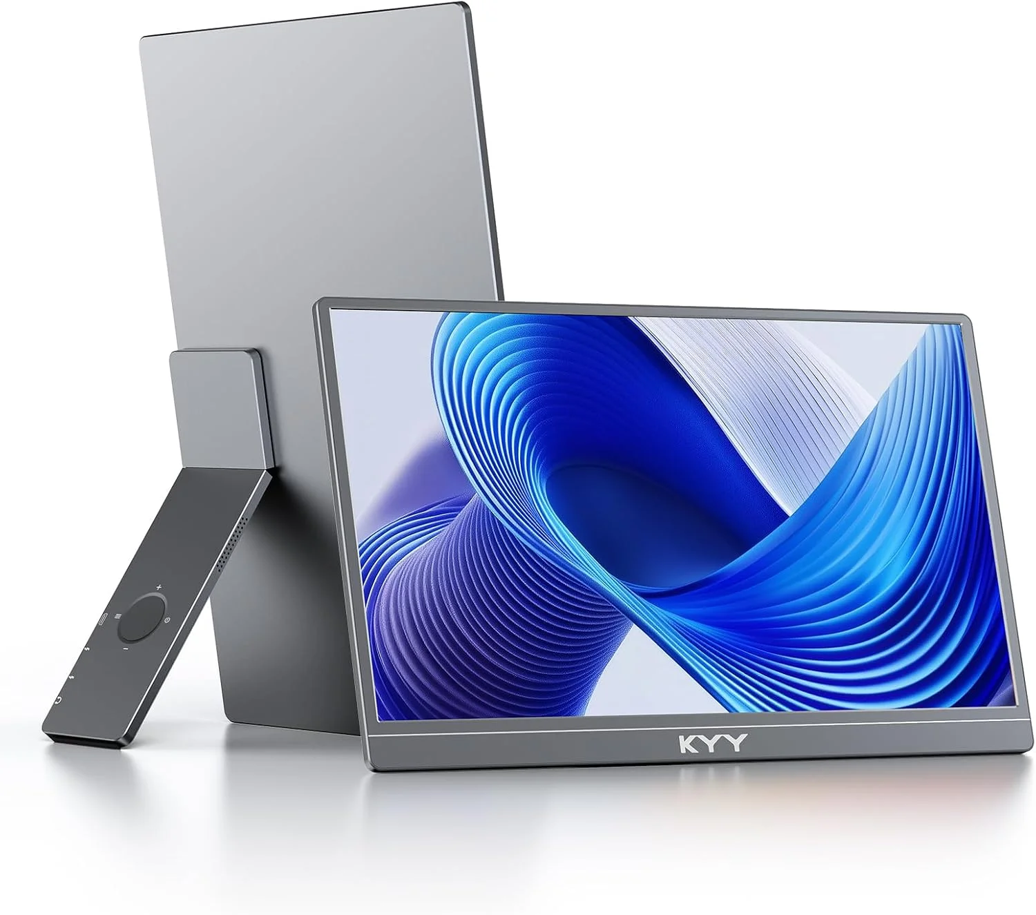 Monitor portátil Kyy para laptop con soporte integrado y rotación 90°