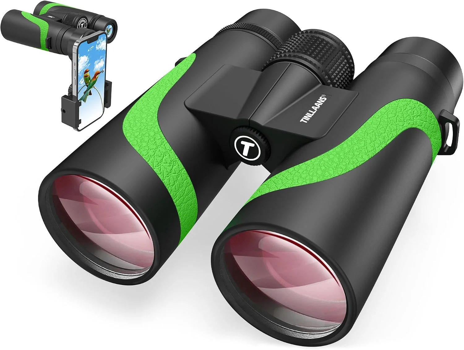 Binoculares Tinllaans 15x55 UHD con adaptador para teléfono