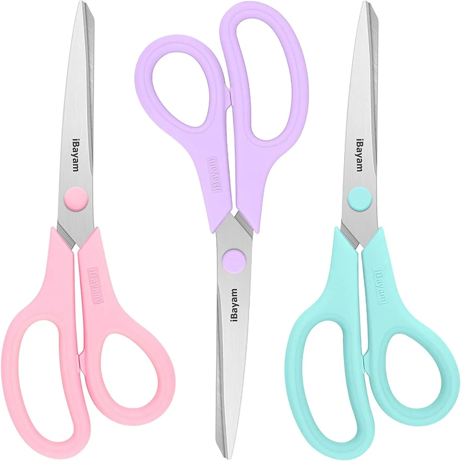 Tijeras iBayam 8.5 pulgadas multiusos, juego de 3 piezas con hoja de acero de 2.5mm