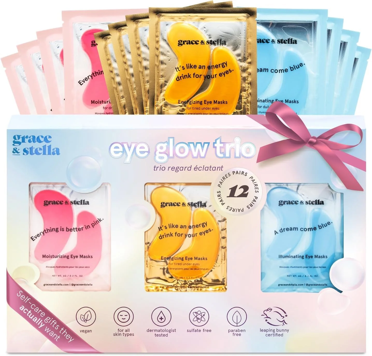 Mascarilla para contorno de ojos grace & stella Under Eye Patches, set de 36 parches