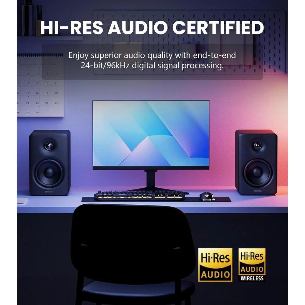 Edifier Altavoces M90: Alta resolución, 100W, Bluetooth 6.0, HDMI eARC, SUB Out, negro, control remoto