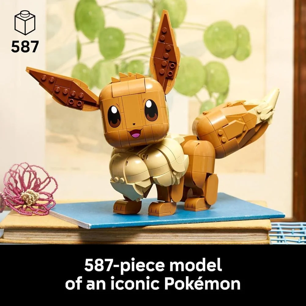 LEGO Pokémon Eevee - Set de Construcción para Adultos, Figura de Pokémon Posable para Decoración de Oficina o Hogar