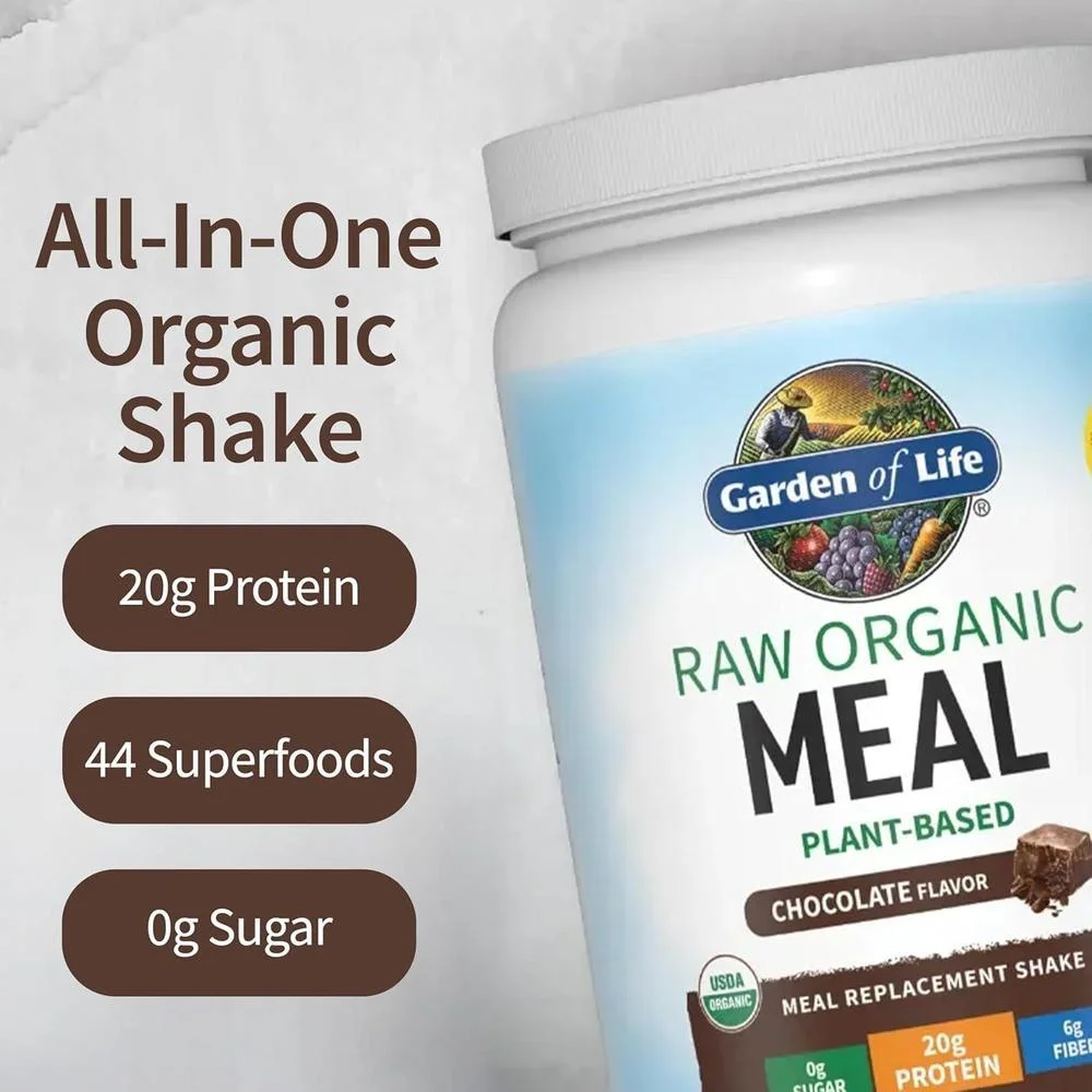 Batido de proteína orgánica Garden of Life sabor chocolate, alto en proteína y fibra, libre de lácteos y sin gluten