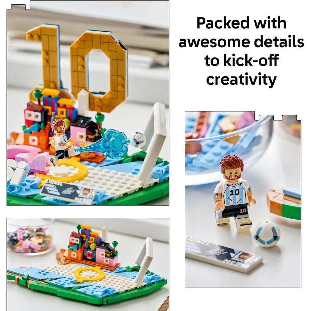 LEGO Lionel Messi, Set de Construcción para Niños y Niñas, Edad 10+, Regalo Coleccionable de Fútbol con Placa Decorativa