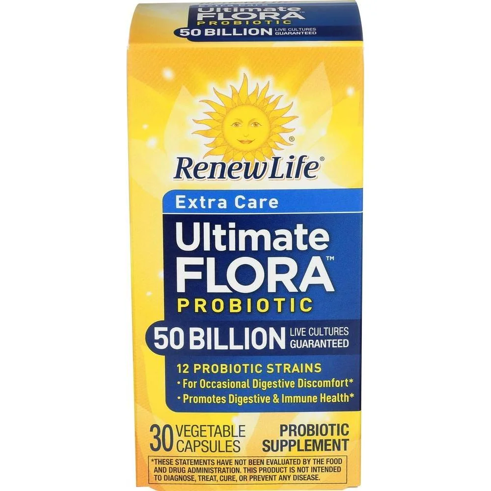 Suplemento Probiótico Renew Life Extra Care 50 Mil Millones UFC 30 Cápsulas