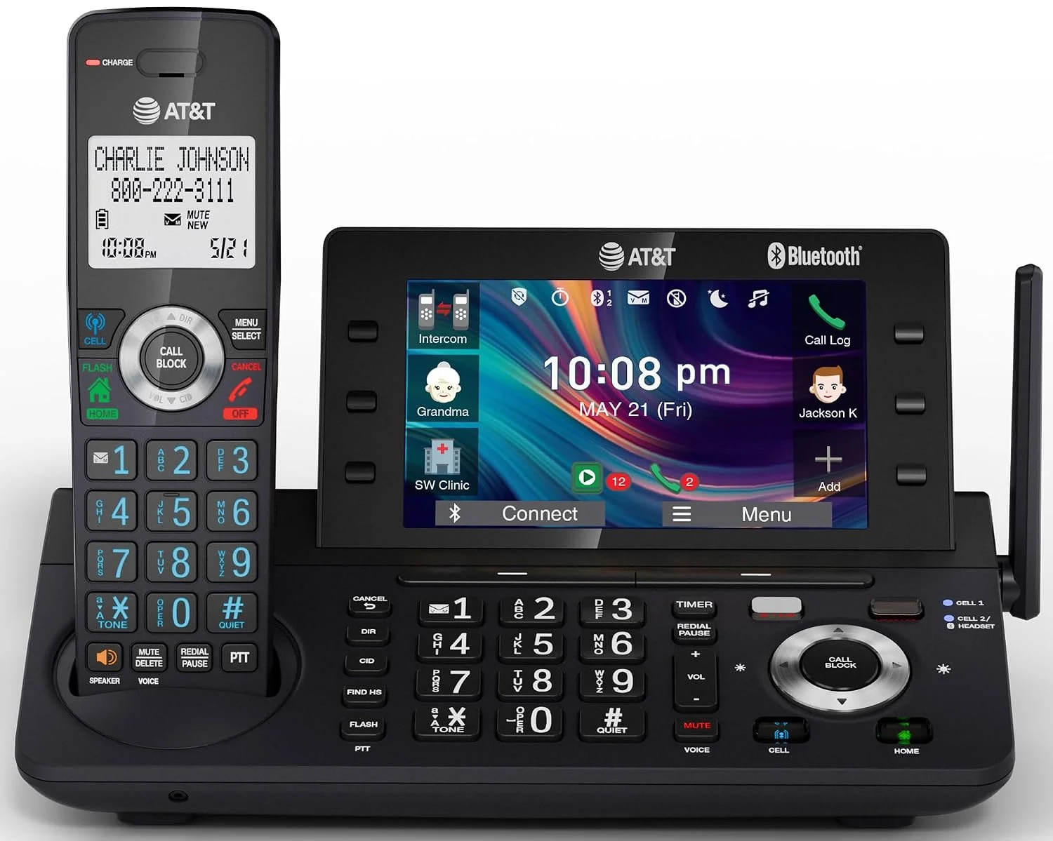 Teléfono fijo inalámbrico AT&T DECT 6.0 DLP73190 con pantalla color 5 pulgadas