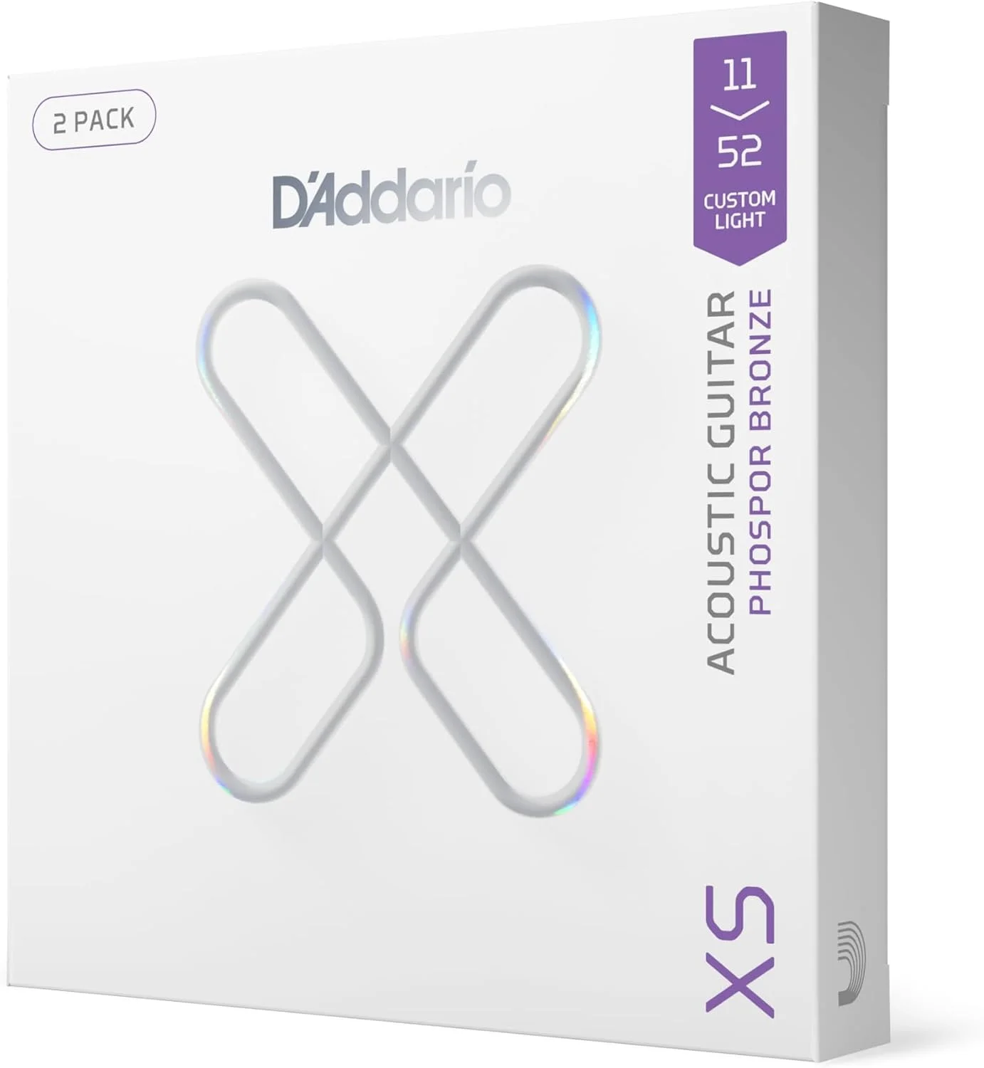 Cuerdas para guitarra acústica D'Addario XS Phosphor Bronze 11-52, 2 juegos
