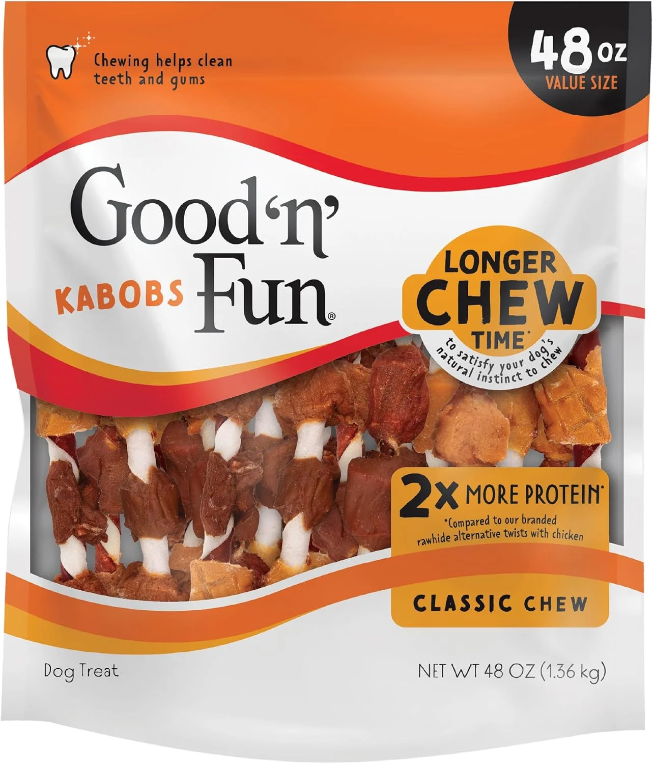 Snack para perros Good 'n' Fun Kabobs triple sabor 48 oz