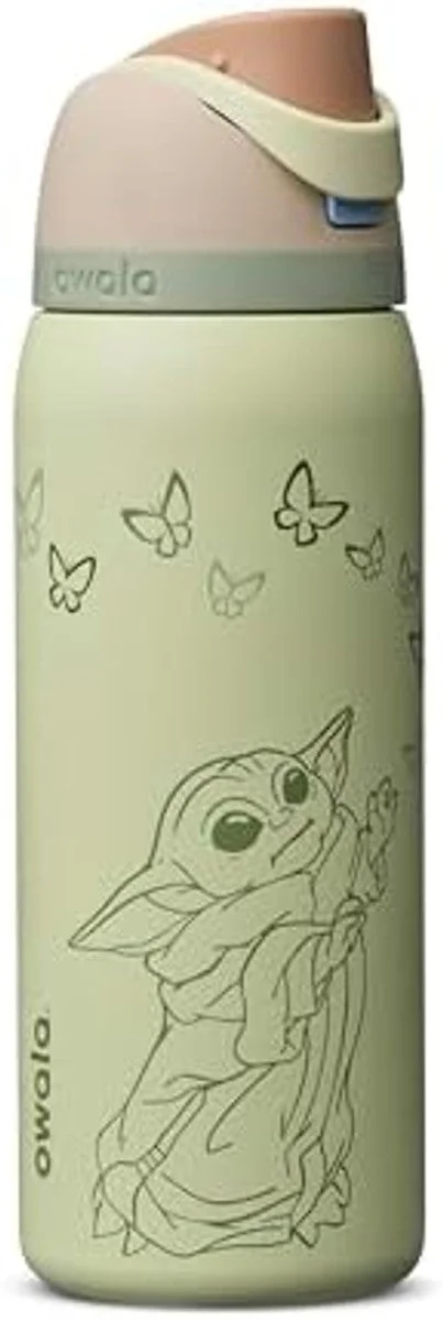 Owala Star Wars FreeSip Insulated Stainless Steel Water Bottle with Straw for Sports, Travel, and School BPA-Free Sports Water Bottle, 32 oz, GroGu