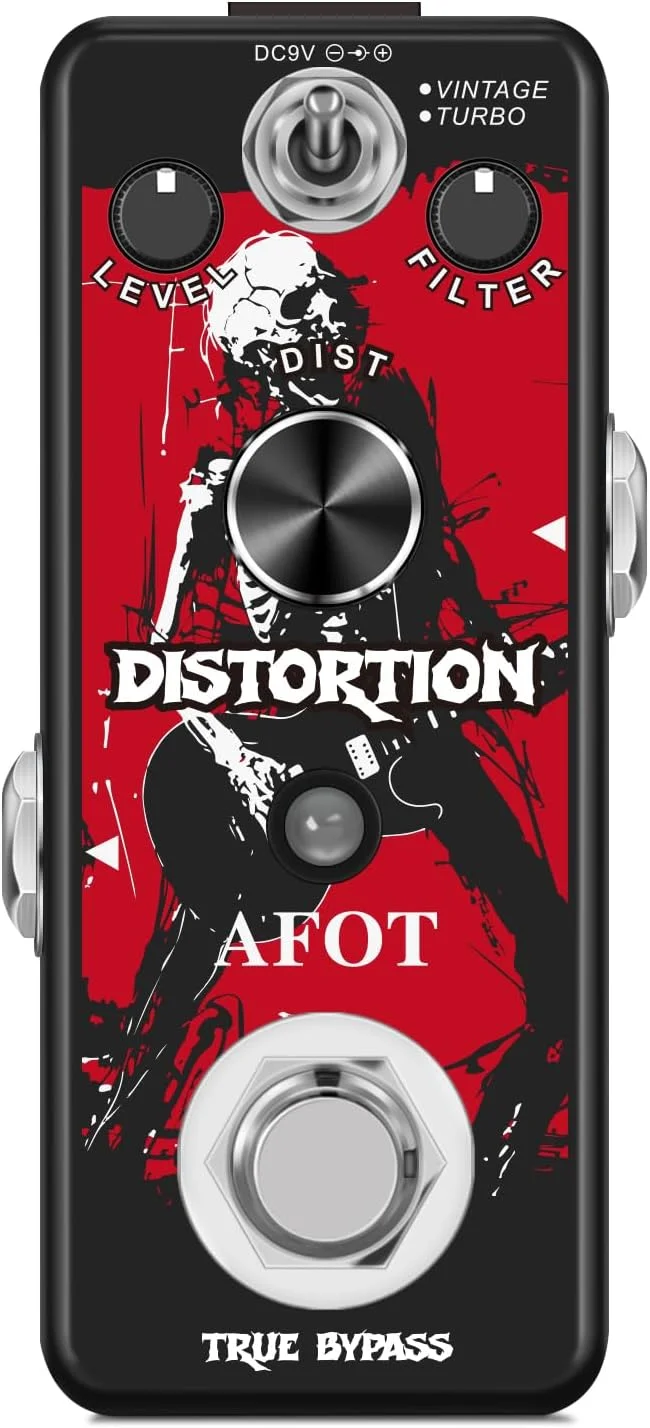 Pedal de distorsión Afot para guitarra eléctrica modo vintage turbo