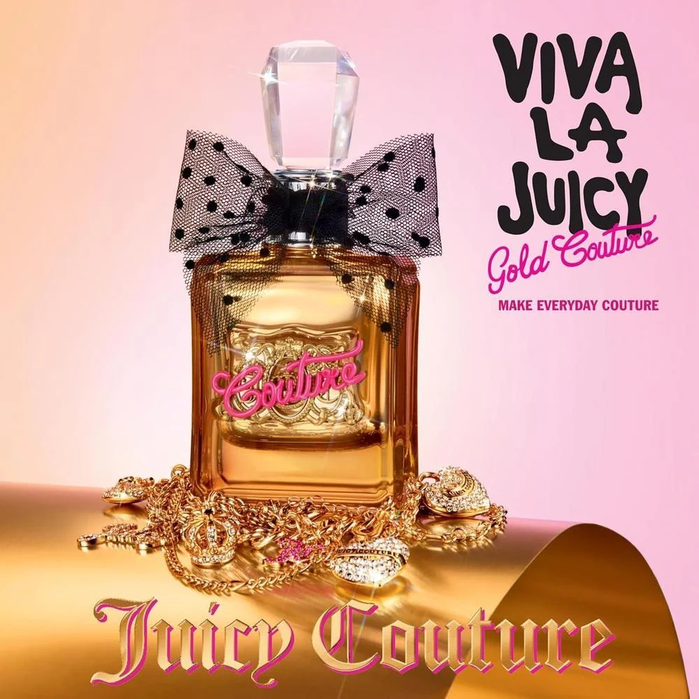 Juicy Couture Viva La Juicy Gold Eau De Parfum, Perfume para Mujer con Notas de Frutos Rojos Jugosos, Jazmín Sambac y Crema de Vainilla - Frutal y Dulce, EDP Spray