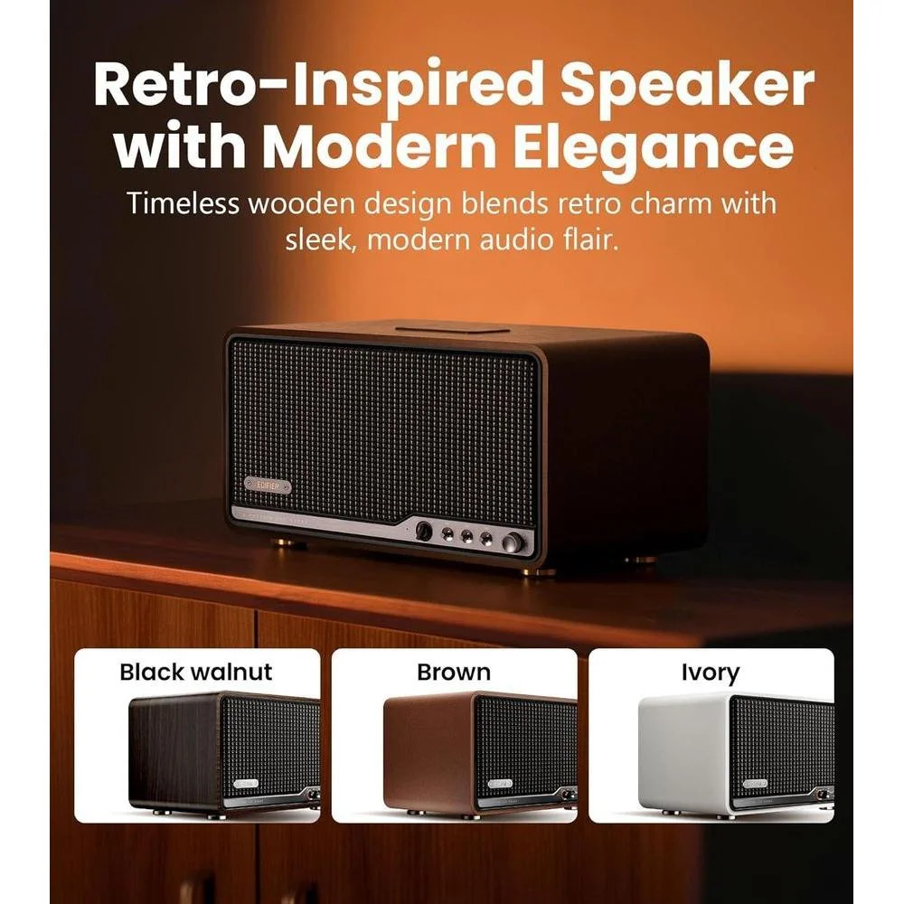 Edifier S300 Altavoz Hi-Fi de alta resolución para emparejamiento inalámbrico con entradas AirPlay 2 y diseño Retro