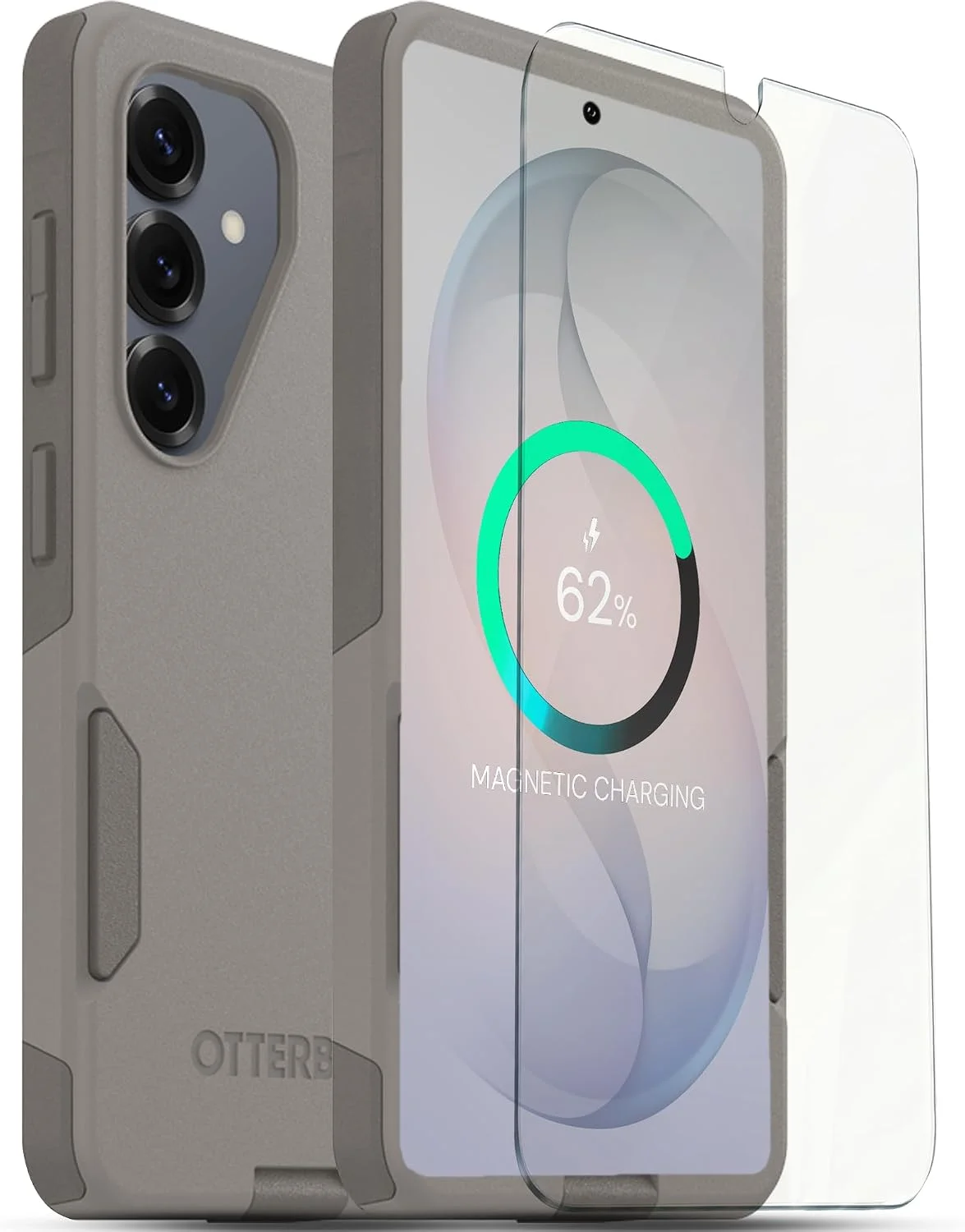 Funda OtterBox Commuter para Samsung Galaxy S26 con protector de pantalla gris