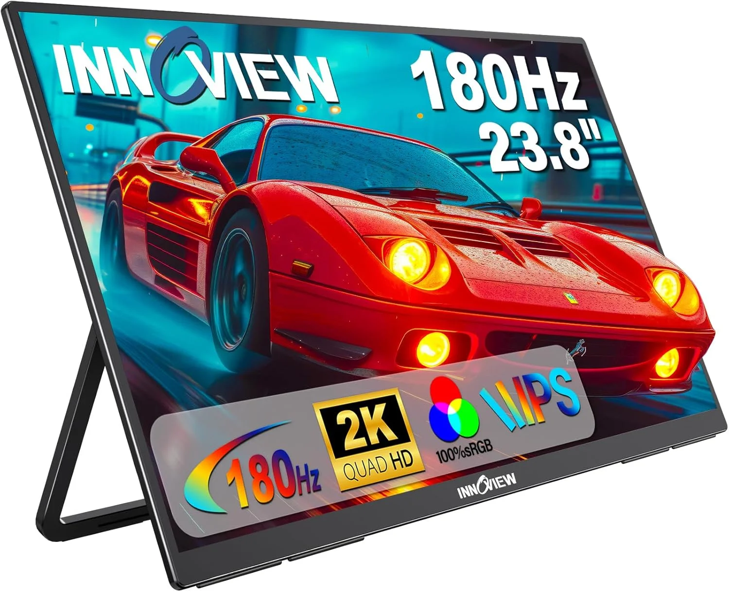 Monitor portátil InnoView 23.8" 2K 180Hz QHD IPS con soporte ajustable 180°