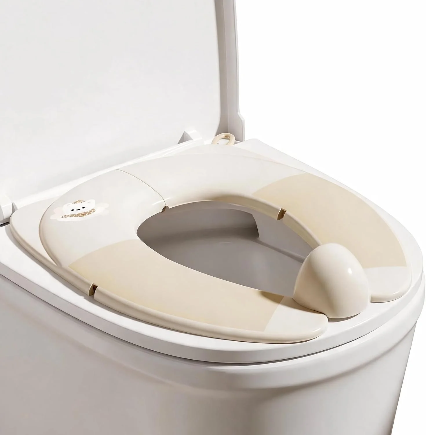Portable Folding Travel Potty Training Seat for Toddler & Kid, Foldable Toddlers Toilet Seat, Fits Round & Oval Toilets, Non-Slip Silicone Pads, Includes Free Travel Bag (Yellow Dog)